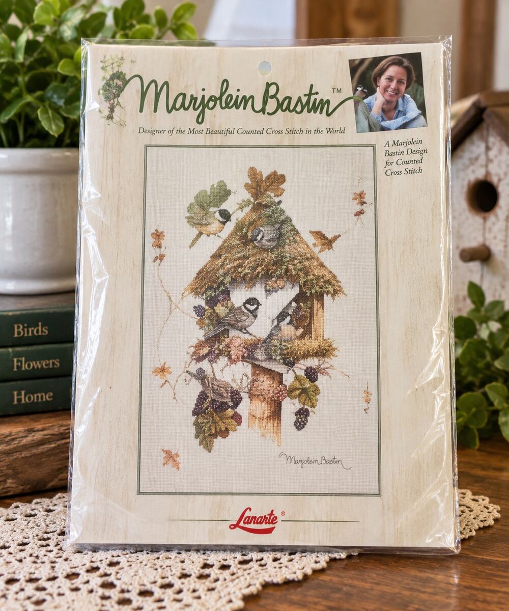 Janlynn Marjolein Bastin Bird House Gathering Rassemblement Cross Stitch Kit New